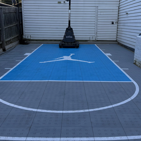 30x 60ft Outdoor Multi-Sports Sports Court Equipment for Family Backyard Basketball and Tennis for Home Sports